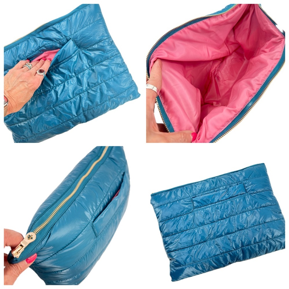 Kate Spade Packable Down Quilted Jacket with Zippered Pouch Dark Peacock Size XL - Picture 8 of 17
